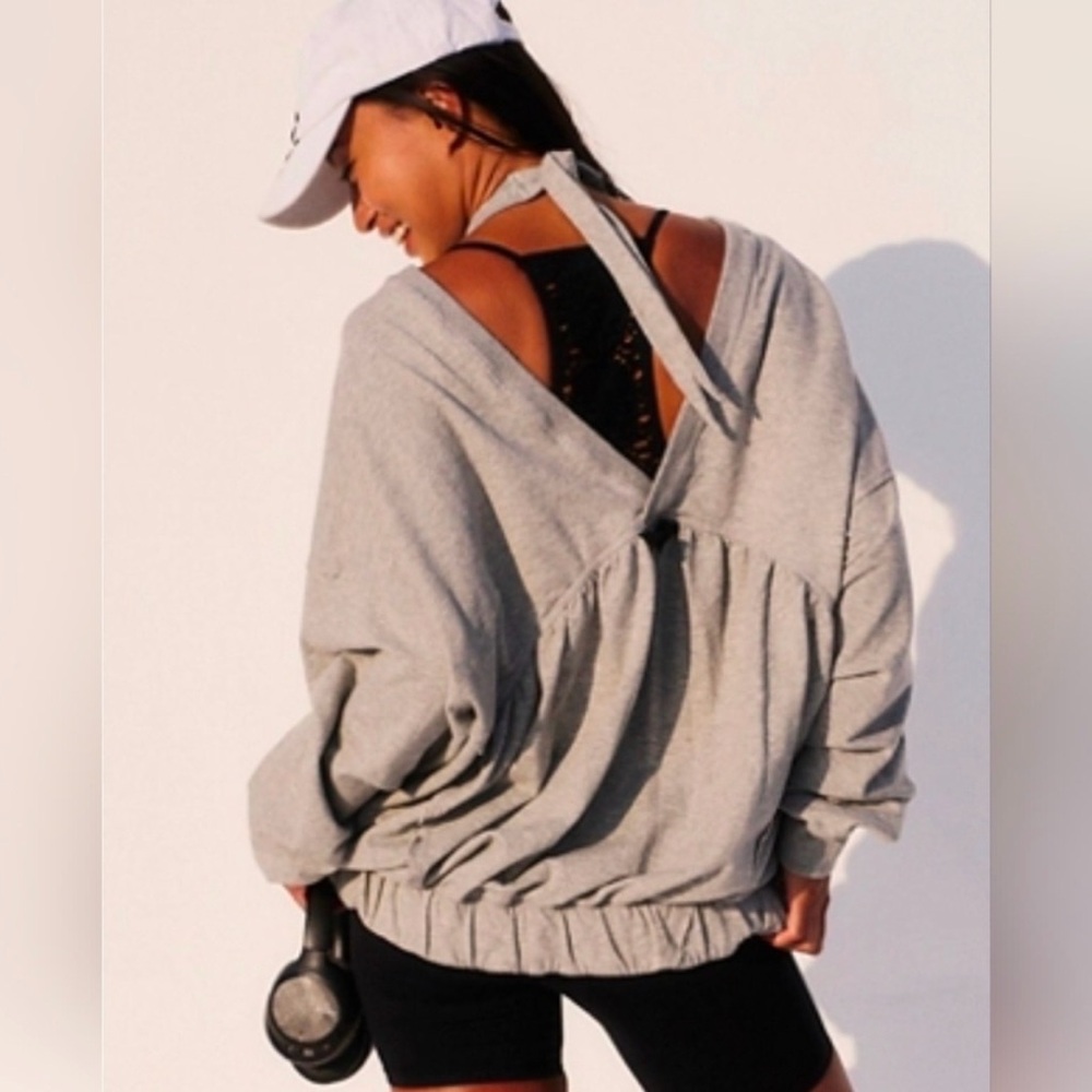 Free People Tryouts Pullover grey NwT med - Picture 1 of 8